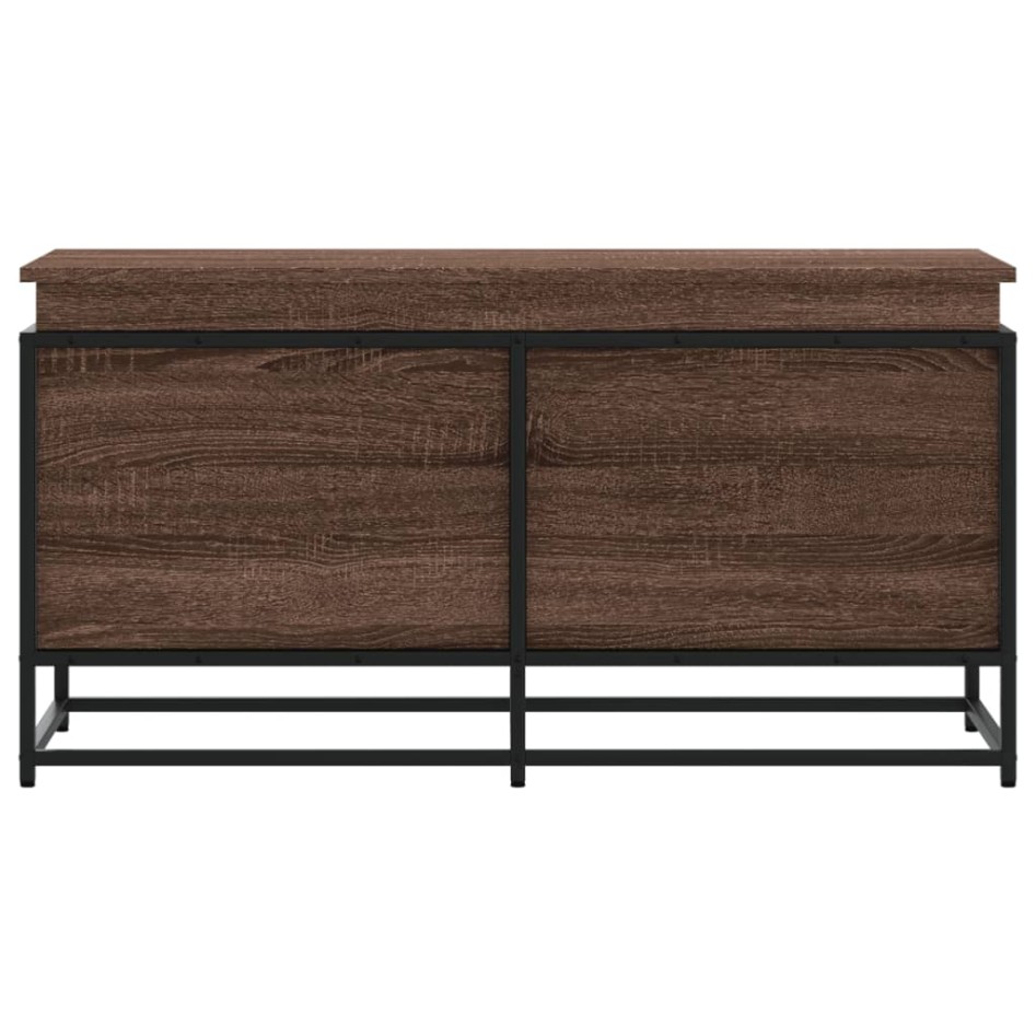 Caja de almacenaje con tapa madera marrón roble 100x40x51,5