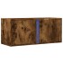 Mueble de TV de pared con luces LED roble ahumado 80x31x35