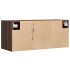 Mueble de TV de pared con luces LED roble marrón 80x31x35