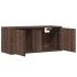 Mueble de TV de pared con luces LED roble marrón 80x31x35