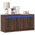 Mueble de TV LED madera ingeniería marrón roble 100x34x50