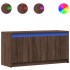 Mueble de TV LED madera ingeniería marrón roble 100x34x50
