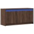 Mueble de TV LED madera ingeniería marrón roble 100x34x50