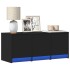 Mueble de TV con LED madera de ingeniería negro 97x34x40