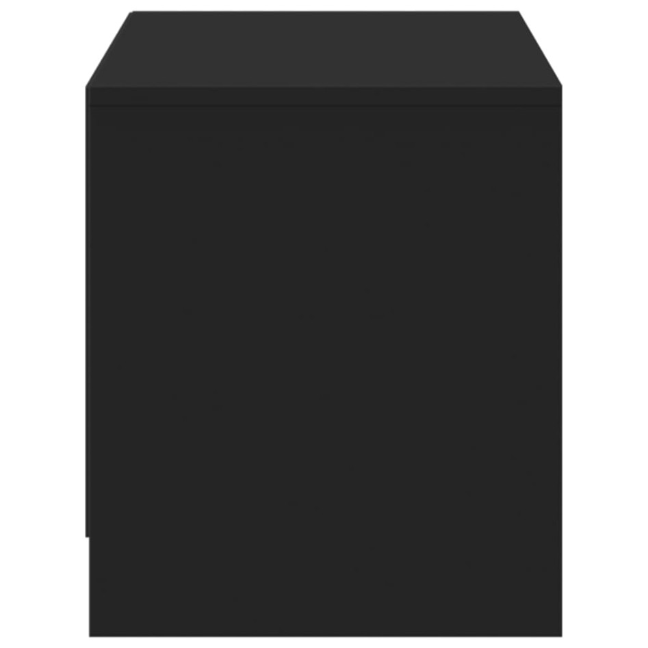 Mueble de TV con LED madera de ingeniería negro 97x34x40