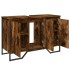 Armario lavabo baño madera ingeniería roble ahumado 91x35x60