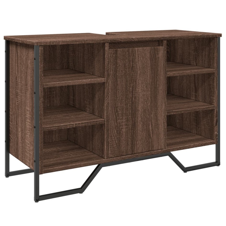 Armario lavabo baño madera ingeniería marrón roble 91x35x60