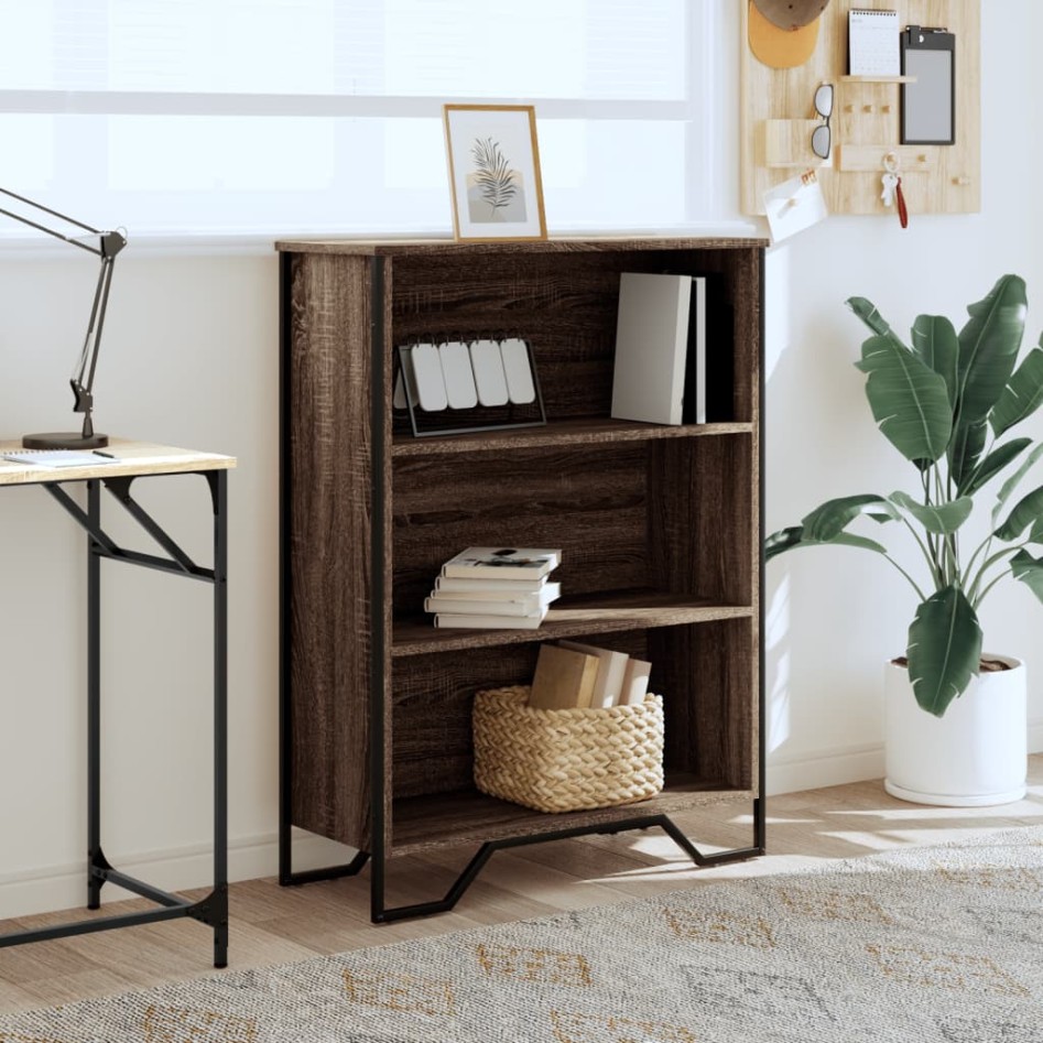 Estantería madera de ingeniería marrón roble 80x31x106