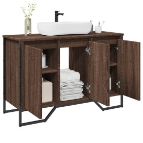 Armario lavabo baño madera ingeniería marrón roble 91x35x60