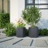 Jardineras hexagonales 2 uds acero antracita 46x40x45