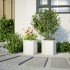 Jardineras hexagonales 2 uds acero blanco 46x40x45