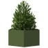 Jardinera hexagonal de acero verde oliva 104x90x45