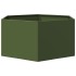 Jardinera hexagonal de acero verde oliva 104x90x45