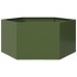 Jardinera hexagonal de acero verde oliva 104x90x45