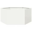 Jardinera hexagonal de acero blanco 104x90x45 cm