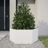 Jardinera hexagonal de acero blanco 104x90x45