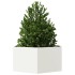 Jardinera hexagonal de acero blanco 104x90x45