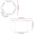 Jardinera hexagonal de acero blanco 104x90x45