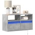 Mueble de TV de pared con luces LED gris hormigón 80x31x45