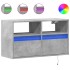 Mueble de TV de pared con luces LED gris hormigón 80x31x45