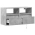 Mueble de TV de pared con luces LED gris hormigón 80x31x45