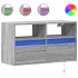 Mueble de TV de pared con luces LED gris Sonoma 80x31x45