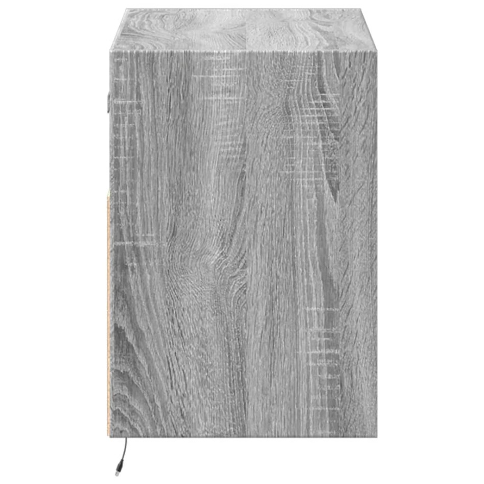 Mueble de TV de pared con luces LED gris Sonoma 80x31x45