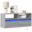 Mueble de TV de pared con luces LED gris Sonoma 100x31x45 cm