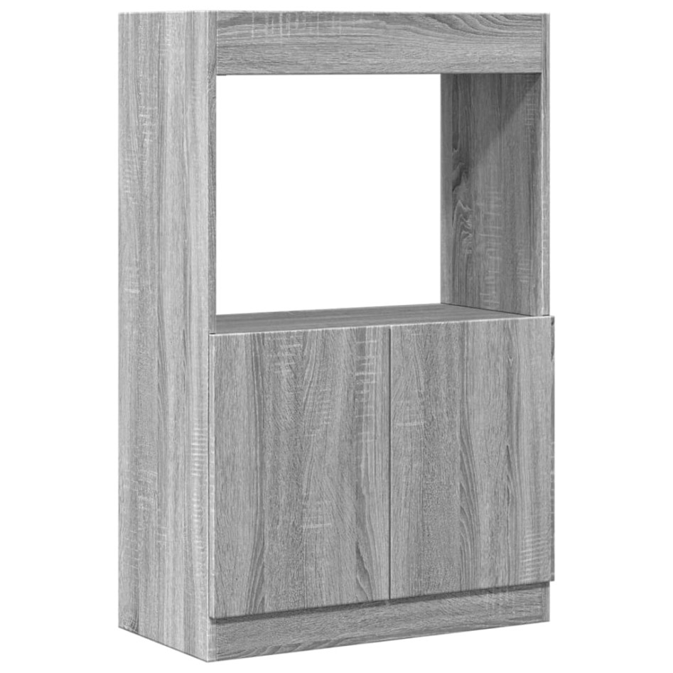 Aparador de madera de ingeniería gris Sonoma 63x33x100