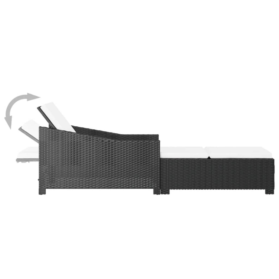 Tumbona con cojín ratán sintético blanco