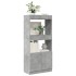 Aparador de madera de ingeniería gris hormigón 63x33x140