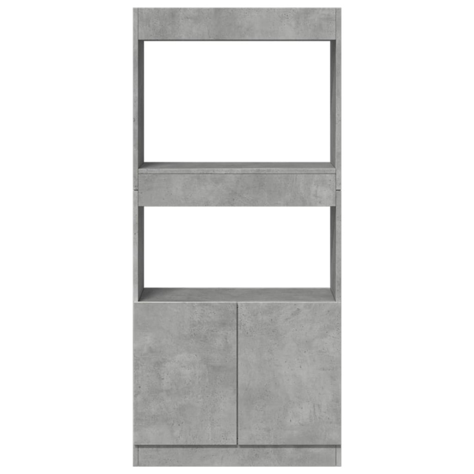 Aparador de madera de ingeniería gris hormigón 63x33x140