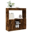 Aparador de madera de ingeniería roble ahumado 92x33x100 cm