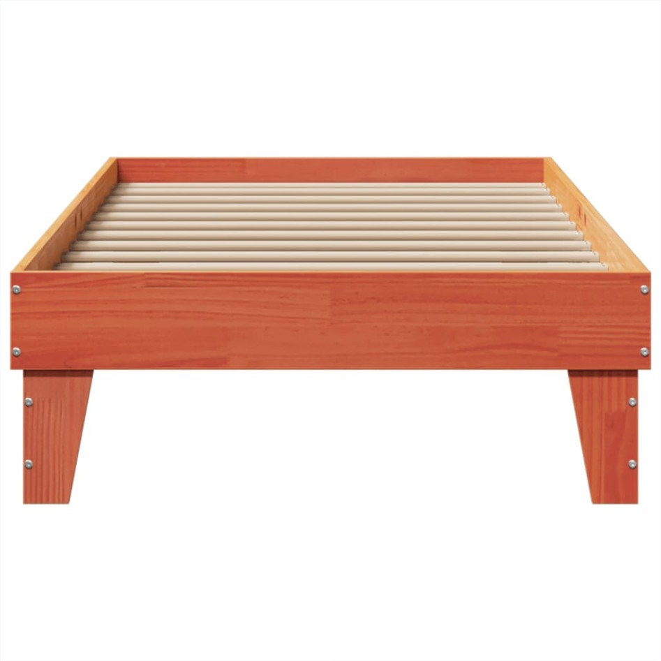 Estructura de cama sin colchón madera maciza marrón 75x190