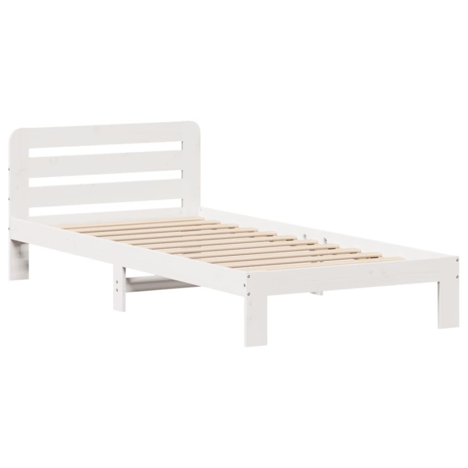 Estructura de cama sin colchón madera maciza blanca 90x190