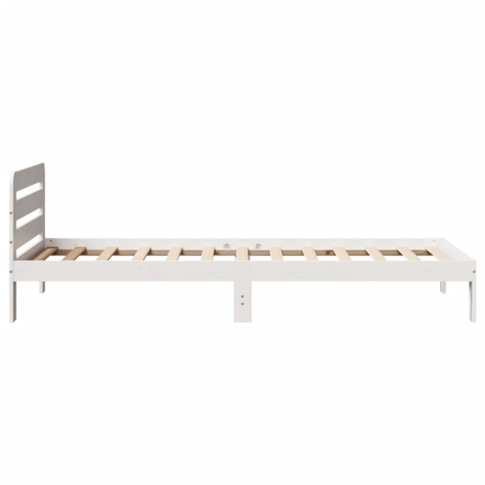 Estructura de cama sin colchón madera maciza blanca 90x190