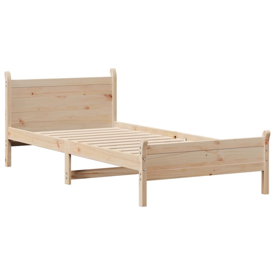 Estructura de cama sin colchón madera maciza de pino 90x190