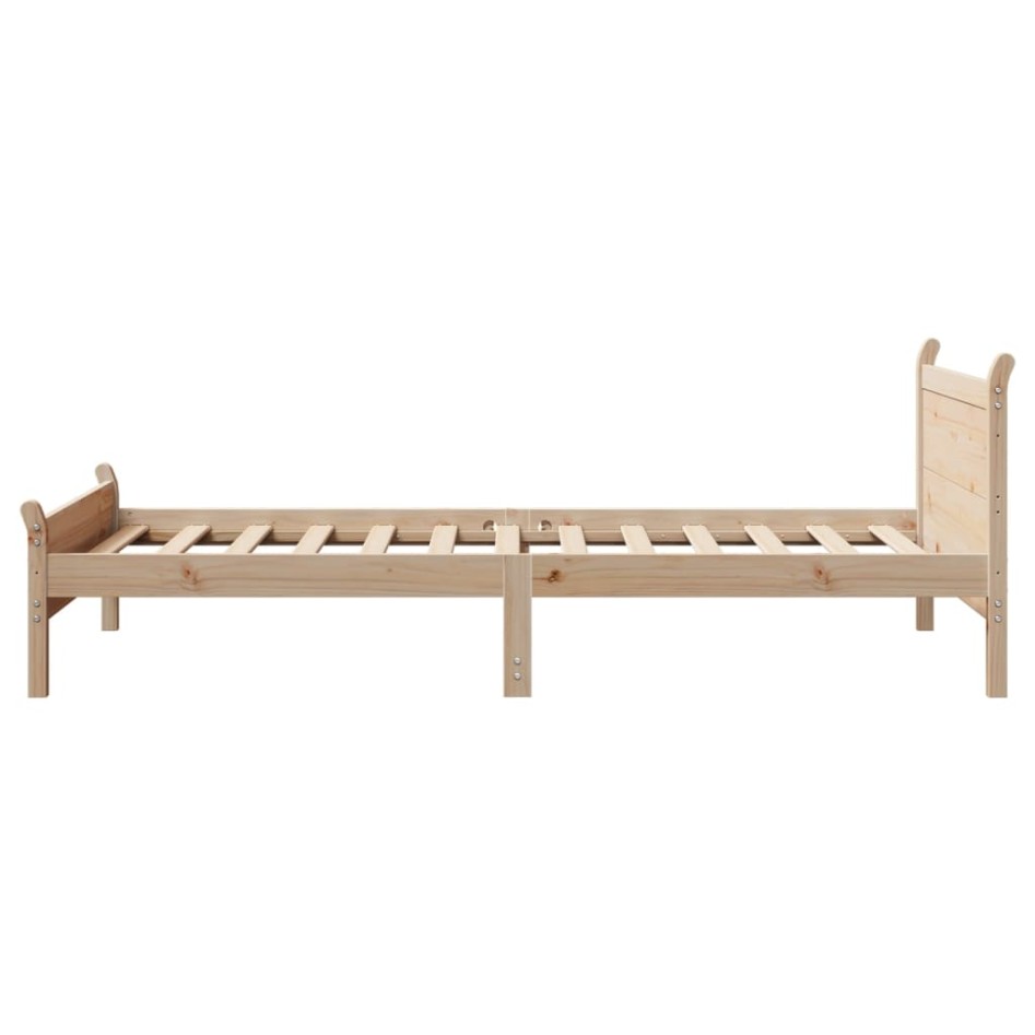 Estructura de cama sin colchón madera maciza de pino 90x190