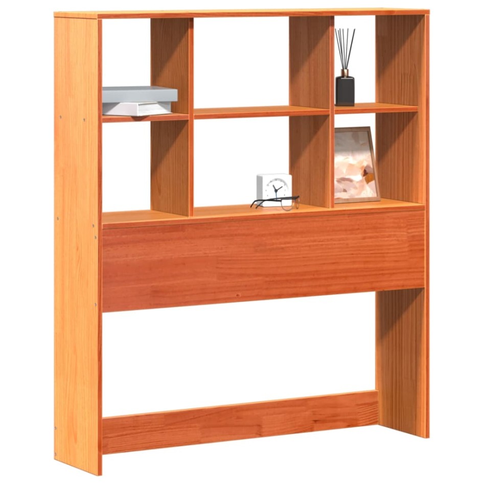 Cabecero de cama almacenaje madera maciza pino marrón 100