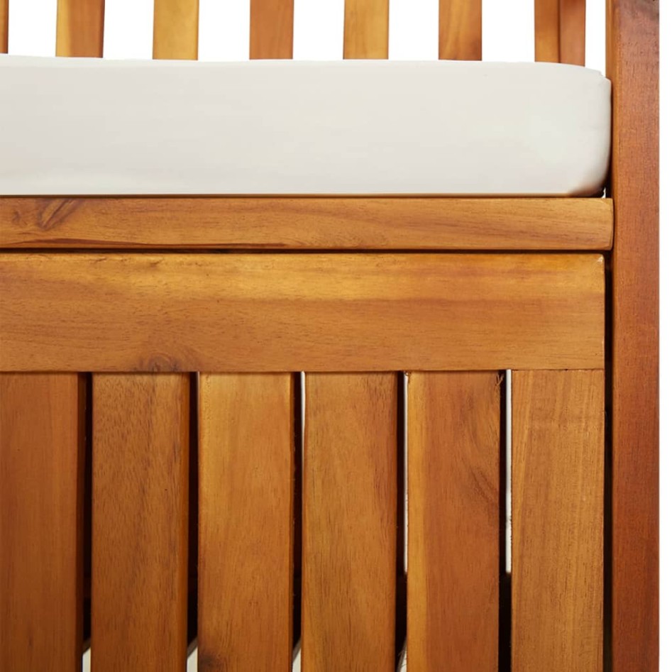 Banco de almacenaje con cojín madera maciza de acacia 148