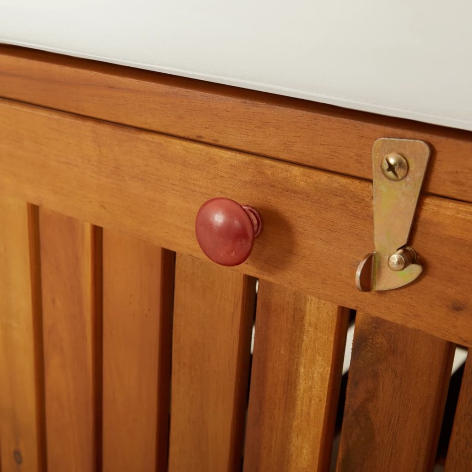 Banco de almacenaje con cojín madera maciza de acacia 148