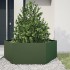 Jardinera hexagonal de acero verde oliva 138x120x45