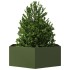 Jardinera hexagonal de acero verde oliva 138x120x45