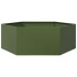 Jardinera hexagonal de acero verde oliva 138x120x45