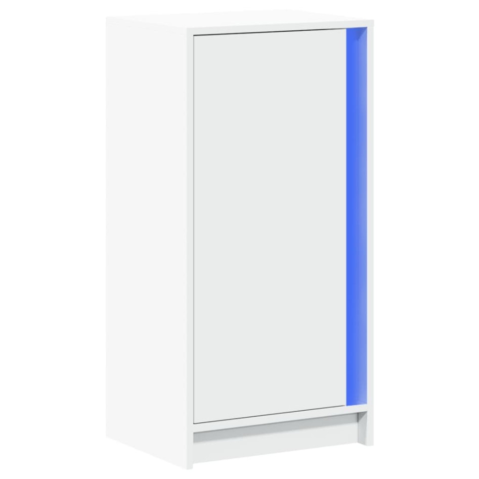 Aparador con luces LED madera ingeniería blanco 42,5x34x85