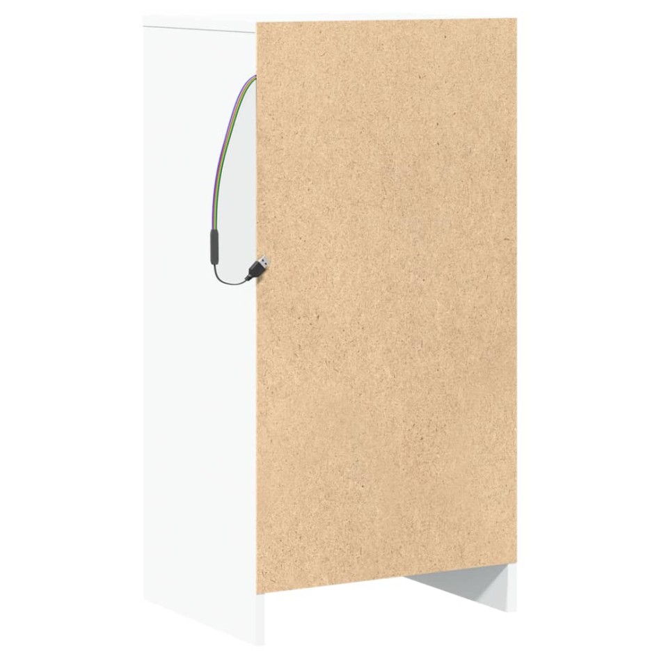 Aparador con luces LED madera ingeniería blanco 42,5x34x85