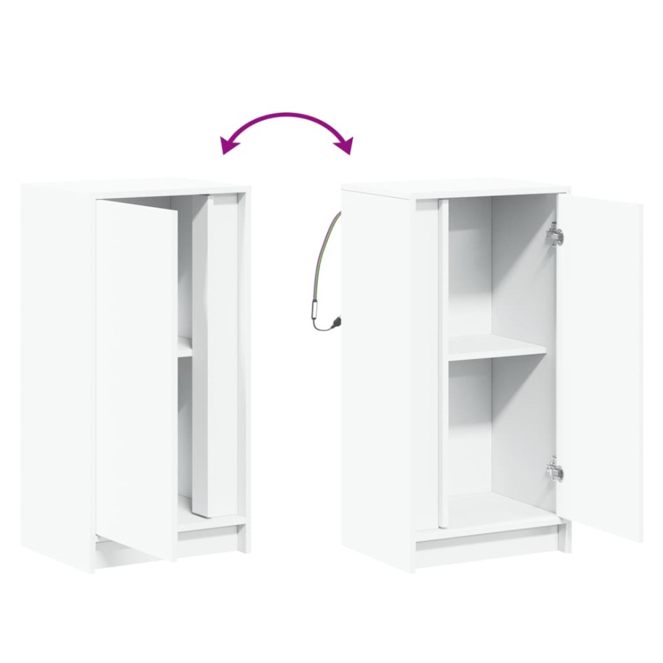 Aparador con luces LED madera ingeniería blanco 42,5x34x85