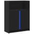 Aparador con LED madera de ingeniería negro 77x34x100