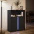 Aparador con LED madera de ingeniería negro 77x34x100
