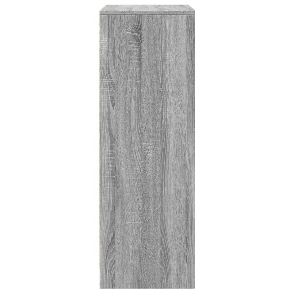 Aparador con LED madera de ingeniería gris Sonoma 77x34x100